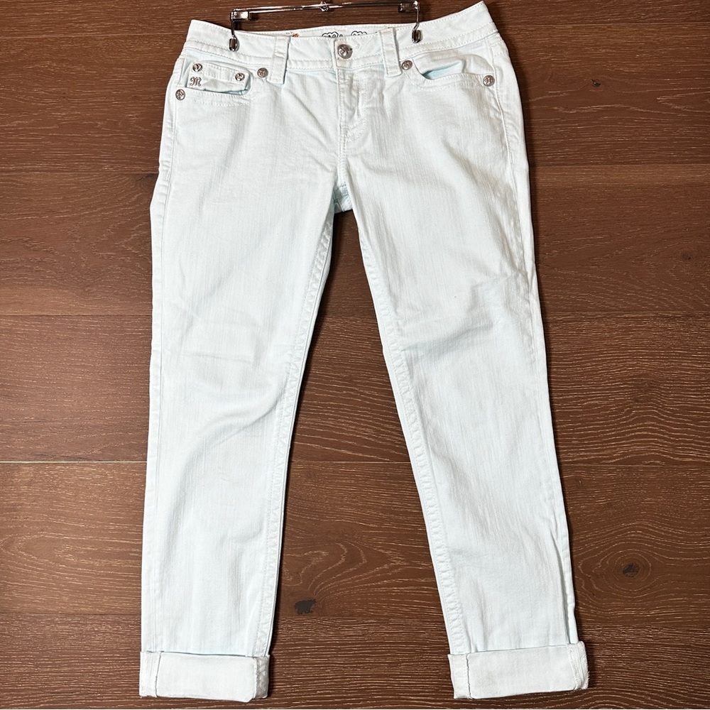 Miss Me Signature Skinny Denim Jeans in Glass Blue colorway